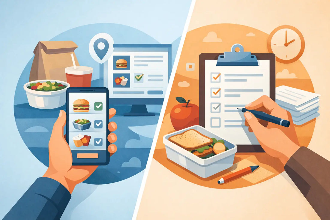 Online Lunch Ordering vs Paper Forms